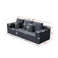 thumbnail image 7 of Plush Corduroy Modular Cloud Couch with Cup Holders - Oversized Deep Seat Sectional for Living Room, Black, No Assembly Required, 3 Seat Comfort, 7 of 7