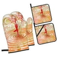 thumbnail image 2 of Dance Yoga Woman Oven Mitts And Pot Holders Sets Baking Sets For Kitchen Bbq Gloves Heat Resistant Cooking Nature Waterdrop Meditation 4 Pcs, 2 of 8