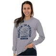 thumbnail image 4 of Hawaii HI Surfer Beach Waves Smurfs Long Sleeve TShirt Men Women Brisco Brands S, 4 of 6