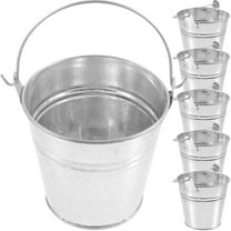 KAKOWELY 6Pcs Round Mini Metal Buckets For Holiday Party Treats 11.8x7.9x3.9in