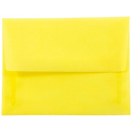 UPC: 0609722982801 | JAM Paper & Envelope A2 Translucent Envelopes  4 3/8 x 5 3/4  Yellow  25/Pack