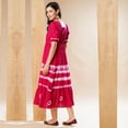 thumbnail image 3 of Globus Women Square Neck Puff Sleeves Tie & Dye Lace Detail Fit & Flare Midi Dress, 3 of 5