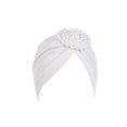 thumbnail image 1 of Minnieouse Turbante tejido nudo estilo étnico musulmán Hijab sombrero Donut cubierta diadema gorras Bonnet decoración del cabello para mujeres Sombreros Blanco Minnieouse AP011270-04B, 1 of 6
