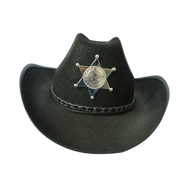 Sombrero de vaquero occidental para hombre y mujer, sombrero para el sol al aire libre, sombrero de Jazz, sombrero de de ala ancha para vacaci Negro
