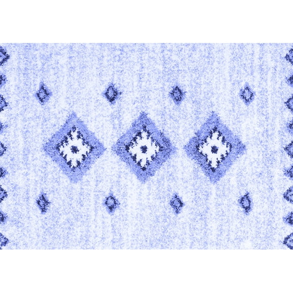 Ahgly Company Indoor Rectangle Solid Blue Modern Area Rugs, 2' x 4'