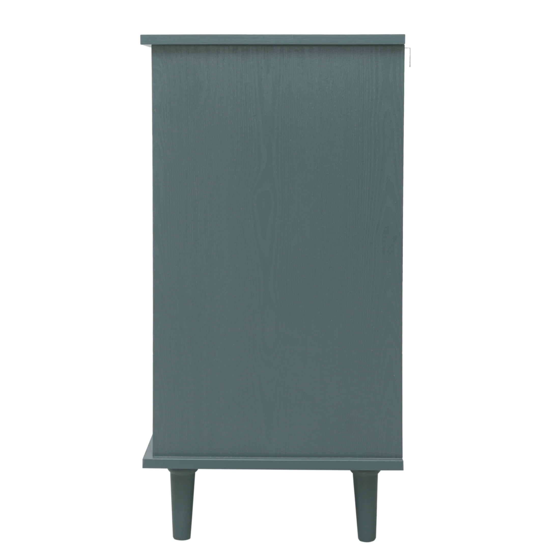 Eleanor American Design Storage Cabinet with Symmetrical Pattern, Dressers with 2 Doors, 3 Drawers and Solid Wood Legs, Dark Green