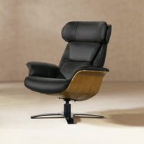 Jovan 31.5" Modern Genuine Leather Recliner Lounge Chair - Shadow Gray