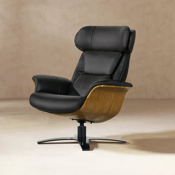 Jovan 31.5" Modern Genuine Leather Recliner Lounge Chair - Shadow Gray