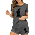thumbnail image 7 of Mgmyaa Womens Pajamas Set Short Sleeve Shirt and Shorts with Heart Print Soft Lounge Sleepwear, 7 of 7