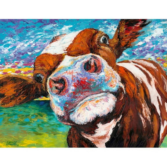 Marmont Hill Curious Cow I Canvas Wall Art