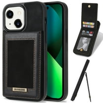 Case for Apple iPhone 14 Plus, Premium PU Leather with Credit Card Holder Wallet Cover Stand RFID Blocking Cell Accessories for iPhone 14 Plus 6.7 inch Cases for Men Women,Black