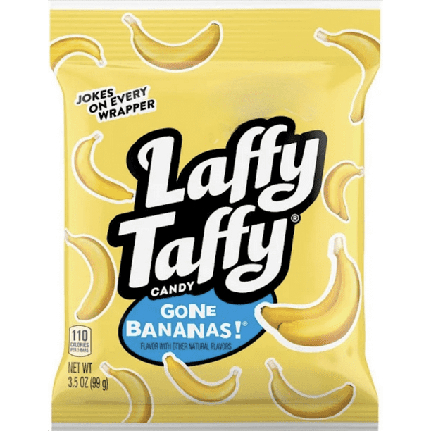 Laffy Taffy Laff Bites Gone Bannas with Jokes On Every Wrapper (Pack of