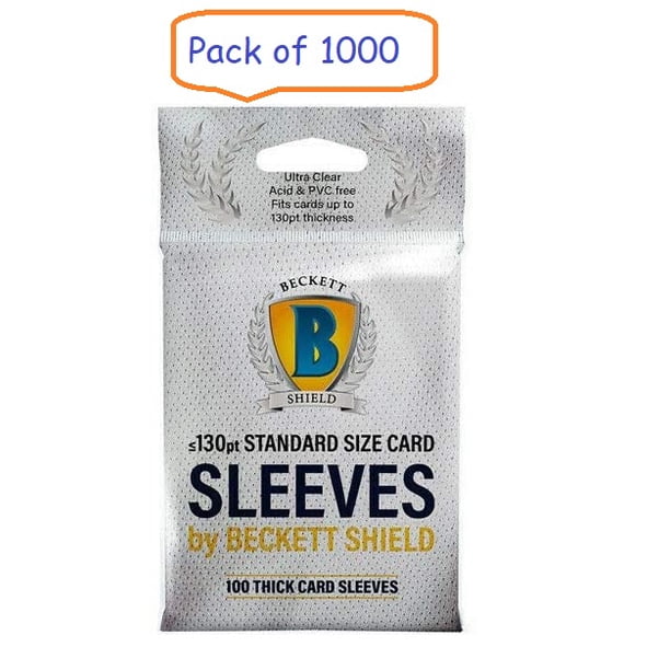 1000 Pack Beckett Shield Thick Card Sleeves 130pt Standard Trading Card Size 2 5 X 3 5 63xmm For Yugioh Pokemon Dragon Ball Z Sport Card Trading Card Protector Walmart Com