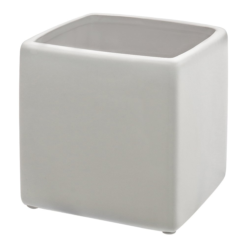 White Ceramic Square vase 4" H x 4" W x 4" L,Home Decor vase, Party Decor vase, Flowers vase