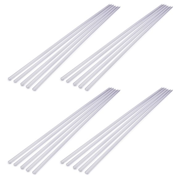 DELight Système de Canaux en U en Plastique de 3,3 Pouces 20 Pcs DEL-M011M pour Corde Lumineuse Blanc Chaud de 9/16 Pouces L Modèles DEL-D50W,DEL-D100W,DEL-D150W