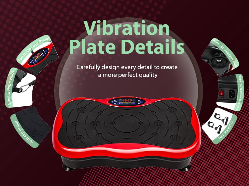 Korogimeeet Whole Body Vibrating Platform, 4 Smart Modes + Manual 1-99 Speed, 2 Resistance Bands Included, LED Touch Display, 300 lb Capacity, for Strength & Rehabilitation, 21 x 12 x 5 Inch