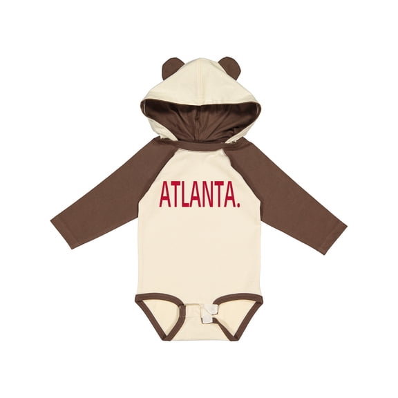 Inktastic Atlanta in Red Text Boys or Girls Long Sleeve Baby Bodysuit