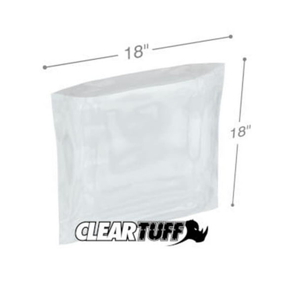 International Plastics PB11818 18 x 18 in. Clear Poly Bags, 0.00125 Gauge - Case of 1000