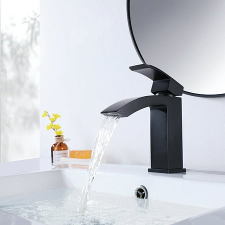 

STAFIH Single Handle Deck Mounted Bathroom Sink Faucet Matte Black