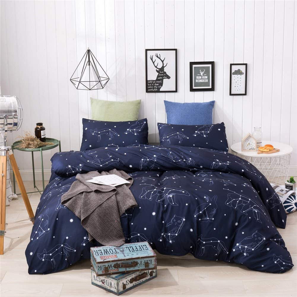 Unicorns Abstract Stars Print Details about   Kids Quilted Bedspread & Pillow Shams Set 