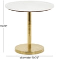 thumbnail image 3 of DecMode 20" x 19" Gold Metal Pedestal Geometric Accent Table with White Marble Tabletop, 1-Piece, 3 of 9
