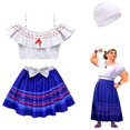 thumbnail image 4 of 3 Pieces Sling Girls Swimsuit Off Shoulder Ruffle Beach Swimsuit Summer, 4 of 4