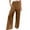 Brown, variant on EDFBUYKRS Female Women Pants Casual Business Pants for Women Petite Women's Button Elastic Waist Wide Leg Casual Straight Leg Pants Xxl