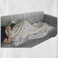 thumbnail image 6 of Yellow and Blue Soft Flannel Fleece Throw Blanket, Vertical Thin Stripes with Little Flowers and Colorful Tulips, Cozy Plush for Indoor and Outdoor Use, 50" x 70", Pink Yellow Pale Blue, by Ambesonne, 6 of 6