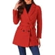 thumbnail image 1 of Abrigo de trench de longitud media con cinturón y doble botonadura para mujer Inspire Chic, color rojo, 1 of 8