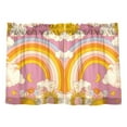 thumbnail image 7 of Yayeee Kitchen Curtains Light Filtering 27"x24" Rod Pocket Short Cafe Window Panel, Purple Retro Rainbow, 7 of 7