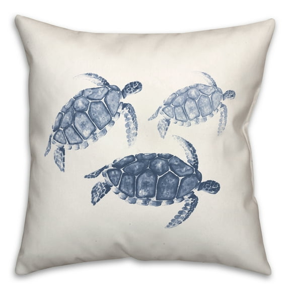 Creative Products Watercolor Sea Turtles 18x18 Spun Poly Pillow