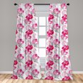 thumbnail image 5 of Ambesonne Floral Curtains, Watercolor Poppy Romance, Pair of 28"x95", Magenta Pink Grey, 5 of 5
