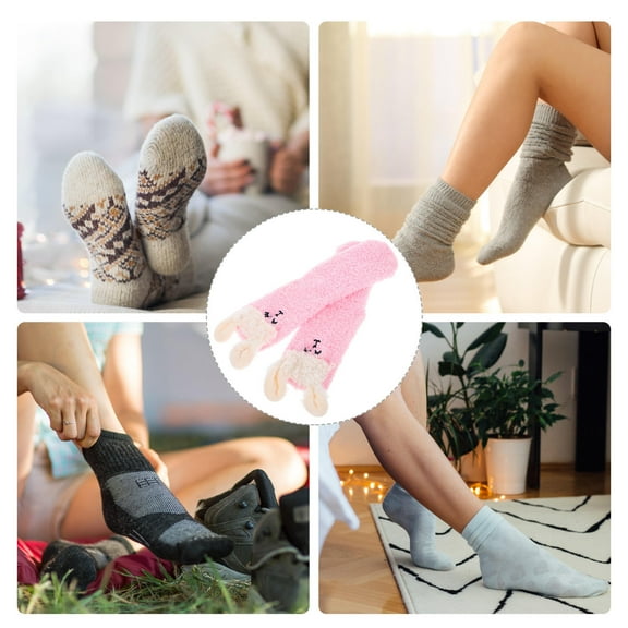 RENACLIPY 1 Pair Women's Animal Pattern Fuzzy Cozy Coralline Fleece Socks Warm Winter Socks