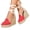 Red, variant on Women's Closed Toe Platform Espadrille Wedge Heels Sandals Fashion Ankle Tie Breathable Woven Platform Sandal Gold Size 9