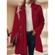 thumbnail image 5 of Abrigo de Felpa para Mujer, Cómodo, Informal, Cálido, con Cuello de Traje, Cruzado, Medio. Vino Tinto XL, 5 of 10