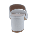 thumbnail image 5 of Info-1 Women Open Toe Slip On Block Chunky Low Heels Mules Pumps Slides White USA Size 8.5, 5 of 5
