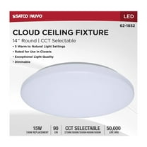 Satco 62-1852 LED Cloud Fixture 14" 15W 120V CCT Select Round White (4 Pack)