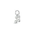 thumbnail image 2 of 925 Sterling Silver Musical Note Charm With Clear CZ For Girls Charm Bracelets, 2 of 3