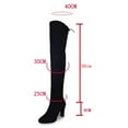 thumbnail image 5 of Gyexs Thigh High Boots for Women Stretch Suede Chunky Heel Over The Knee Boots Fall Winter Footwear Knee High Boots Black Size 9.5, 5 of 9