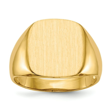 ring 14k yellow gold signet square open engravable monogram solid walmart