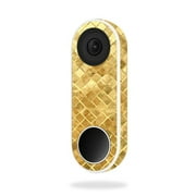 MightySkins NEHEL-Gold Tiles Skin for Nest Hello Video Doorbell - Gold Tiles
