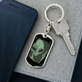 thumbnail image 5 of Sad Alien Waving Dog Tag Keychain Stainless Steel or 18k Gold Keyring, 5 of 10