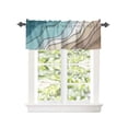 thumbnail image 2 of Kitchen Cafe Valance Curtain for Small Windows,Abstrict Geometric Wave Line Stripe Rod Pocket Short Valances Gradient Teal White Brown Window Treatment Panel for Living Room/Bedroom/Bathroom,42x12in, 2 of 9