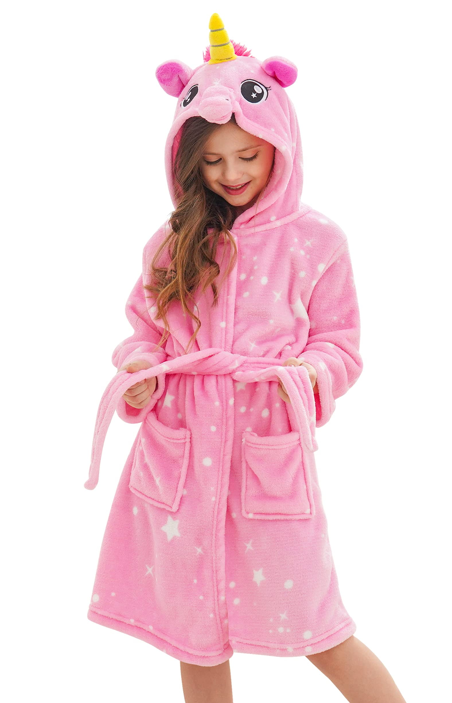 Doctor Unicorn Soft Unicorn Hooded Bathrobe Sleepwear - Unicorn Gifts for Girls (Pink 4-5T) - Walmart.com