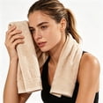 thumbnail image 4 of Btomtd Soft Cotton Bath Towels and Face Towels for Home, Absorbent Hand Washcloths for Hair Face and Body Washing, Size 28.3" x 13.4", Brown, 4 of 7