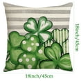 thumbnail image 2 of Beautynvta St. Patrick's Day Pillow Cover, 18x18 Inch Green Irish Shamrocks Throw Pillowcase Linen Cushion Cover for Couch Sofa Living Room Home Decor, 2 of 4