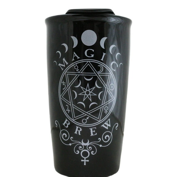 Wicca Witchcraft Phases Of The Moon Magic Brew Ceramic Travel Mug Coffee Tea Cup