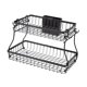 thumbnail image 1 of Cesta de almacenamiento para encimera, 2 cestas de frutas, desmontable, multiusos, resistente, para pan y refrigerios. Negro, 1 of 8