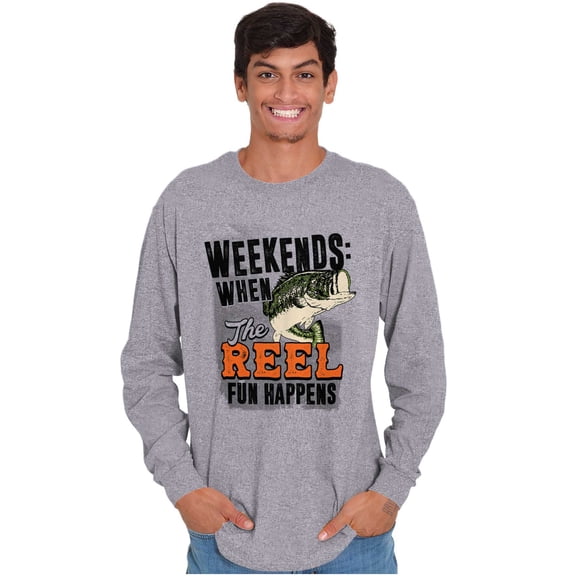 Fishing Weekend When Reel Fun Happens Long Sleeve TShirt Men Women Brisco Brands S