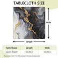 thumbnail image 2 of Black White Gold Marble Pattern Square Fitted Tablecloth with Elastic Edge,Square Table Cover,Washable Elastic Table Cover for Home Kitchen Party Decor 34"x34", 2 of 6